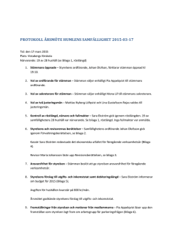 Protokoll från Årsmöte 2015-03-27