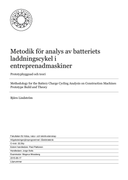 Metodik för analys av batteriets laddningscykel i entreprenadmaskiner