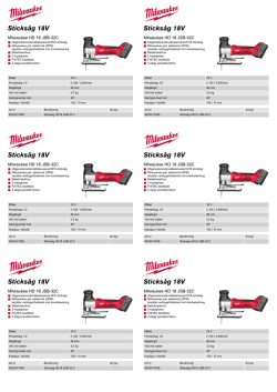 Sticksåg 18V Sticksåg 18V Sticksåg 18V Sticksåg 18V Sticksåg 18V