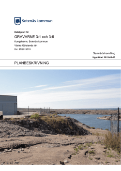 GRAVARNE 3:1 och 3:6 PLANBESKRIVNING