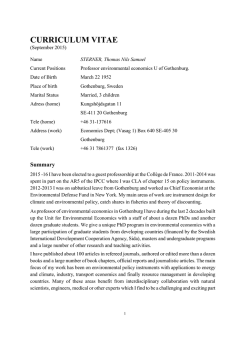 Full CV - Institutionen f&ouml;r nationalekonomi med statistik