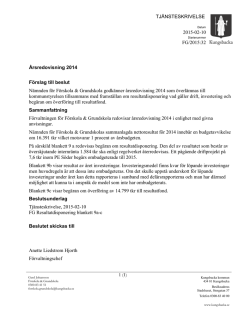2015-02-10 FG/2015:32 TJÄNSTESKRIVELSE Årsredovisning 2014