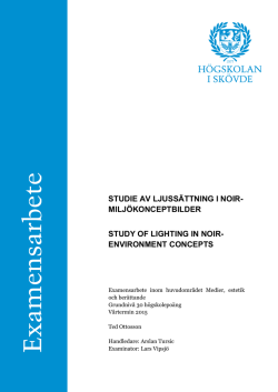 STUDIE AV LJUSSÄTTNING I NOIRMILJÖKONCEPTBILDER