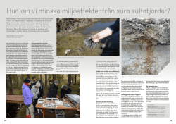 Artikel i Norrbruk nr. 3, 2015, om sura sulfatjordar.
