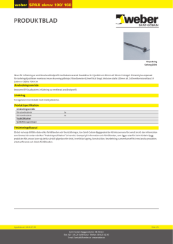 Produktdatablad pdf weber SPAX skruv 100/ 160