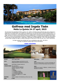 Golfresa med Ingela Tisén Melia La Quinta 24
