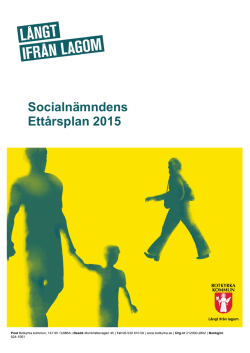 Socialnämndens Ettårsplan 2015