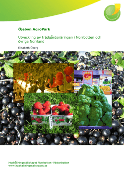 Utveckling av trädgårdsnäringen i Norrbotten och övriga Norrland