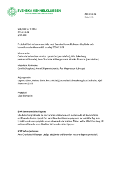 Uppfödar- och kennelkonsulentkommittén - protokoll 5-2014