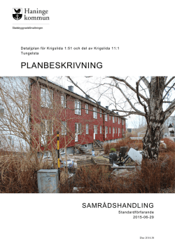 Krigslida, planbeskrivning för samråd