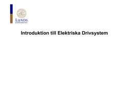 Introduktion till Elektriska Drivsystem - IEA