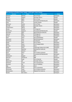 List of participants - Baltic Ports Organization