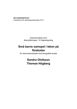 Små barns samspel i leken på förskolan Sandra