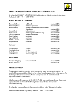 Årsberättelse 2015 - Information från Stockby Vägförening