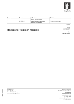 Riktlinje för kost och nutrition