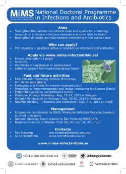 National Doctoral Programme in Infections and Antibiotics