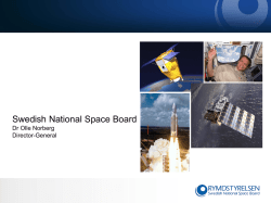 Dr. Olle Norberg, Swedish National Space Board