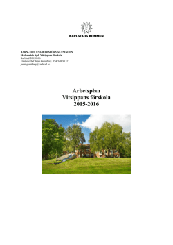 Arbetsplan Vitsippans förskola 2015-2016