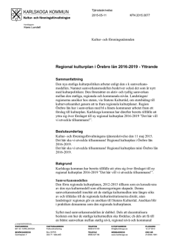 Regional kulturplan i Örebro län 2016-2019