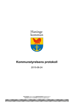 Kommunstyrelsens protokoll 2015-08-24