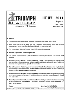 IIT JEE-Advanced 2011 Solved papers by Triumph Academy