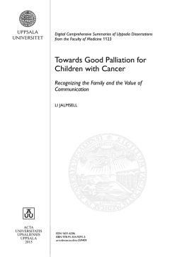 Towards Good Palliation for Children with Cancer
