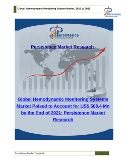 Global Hemodynamic Monitoring System Market, 2015 to 2021