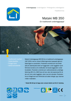 Produktblad Mataki MB 350