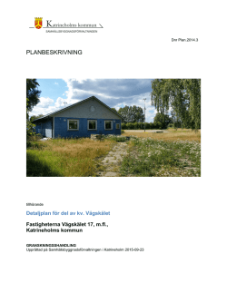 Planbeskrivning, Vägskälet