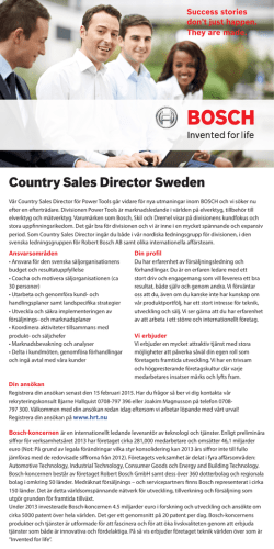 Country Sales Director Sweden