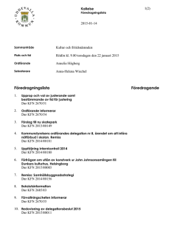 Föredragningslista Föredragande