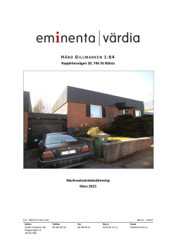HÅBO GILLMARKEN 1:64 Rapphönsvägen 20, 746 35 Bålsta