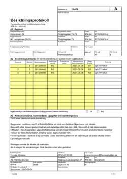 Besiktningsprotokoll OVK - BRF Harvpinnen 75-79