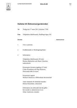 Kallelse äldreomsorgsnämnden den 17 mars 2015 med ärenden (3