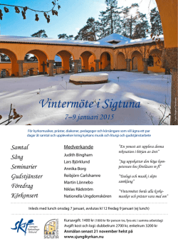Vintermöte i Sigtuna 7–9 januari 2015