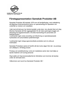 Företagspresentation Samekab Produkter AB