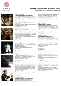 Concert Programme, Autumn 2015 - Uppsala