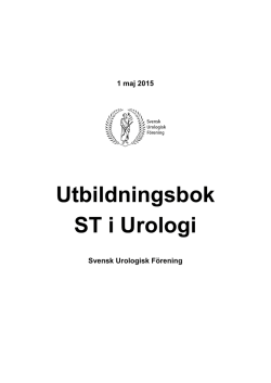 ST utbildningsbok Urologi - Svensk Urologisk Förening
