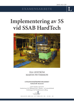 Implementering av 5S vid SSAB HardTech - pure.ltu.se