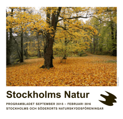 Programbladet HT 2015 - Stockholms naturskyddsförening