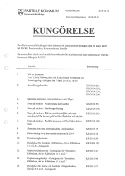 KUNG&Ouml;RELSE - Partille kommun