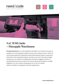 N2C WMS Suite – Pineapple Warehouse