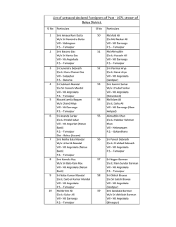 List of untraced declared Foreigners of Post - 1971