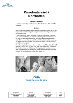 Parodontalvård i Norrbotten - vårdprogram