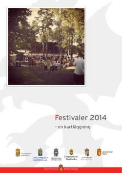 Festivaler 2014 - en kartläggning