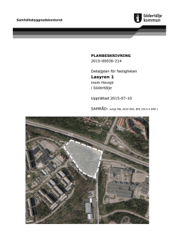 Planbeskrivning - Södertälje kommun