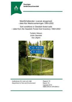 Markförhållanden i svensk skogsmark - data från