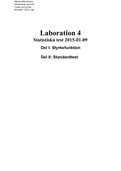 Laboration 4: Statistiska test