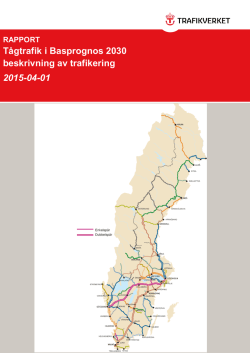 Tågtrafik i Basprognos 2030 beskrivning av trafikering