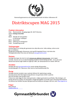 Inbjudan Distriktscupen MAG 2015